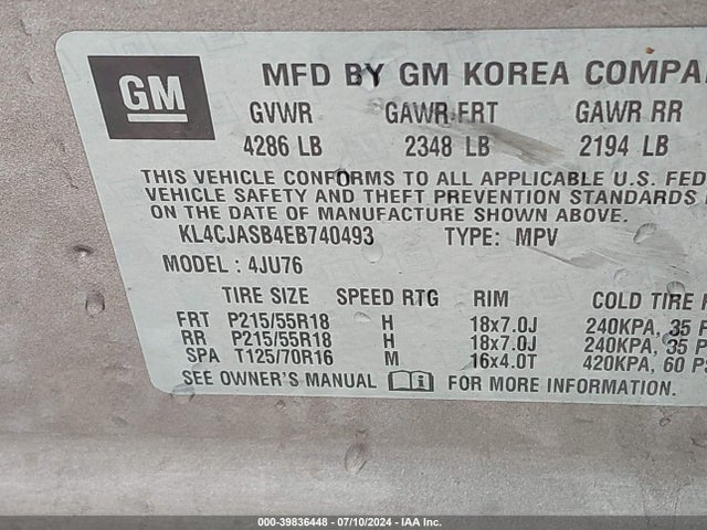 Buick Encore 2014 KL4CJASB4EB740493 Image 9