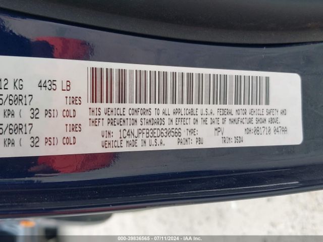 1C4NJPFB3ED630566 Jeep Patriot Latitude