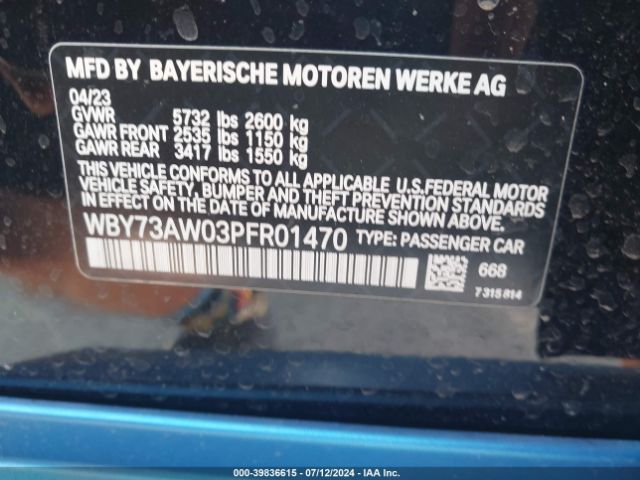 WBY73AW03PFR01470 BMW I4 Edrive40