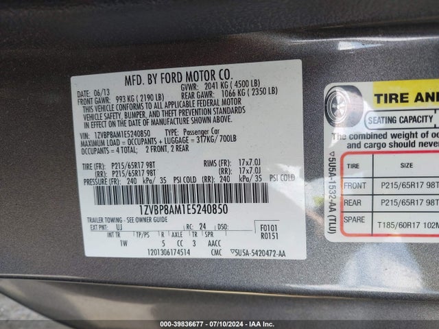 Ford Mustang V6 2014 1ZVBP8AM1E5240850 Image 9