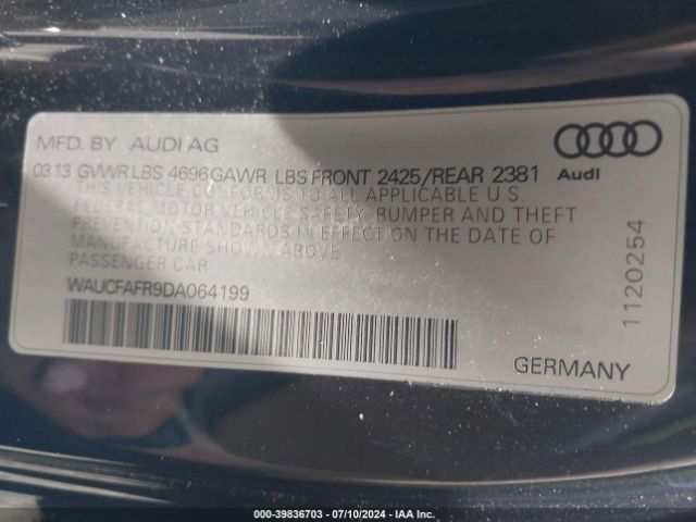 2013 AUDI A5 WAUCFAFR9DA064199 Photo 8
