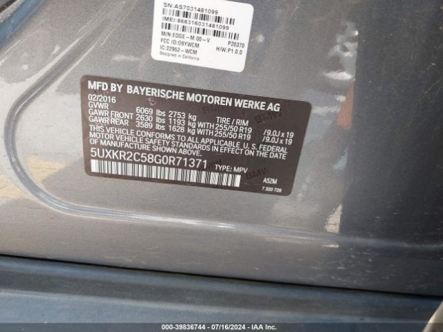 5UXKR2C58G0R71371 BMW X5 Sdrive35i