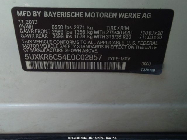 5UXKR6C54E0C02857 BMW X5 Xdrive50i