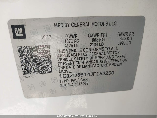 Chevrolet MALIBU LT 2018 1G1ZD5ST4JF152256 Image 9