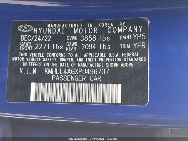 Hyundai ELANTRA SE 2023 KMHLL4AGXPU496737 Image 9