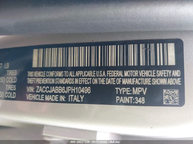 ZACCJABB6JPH10496 Jeep Renegade Latitude Fwd