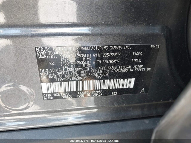 Toyota Rav4 Xle 2024 2T3W1RFV4RW304911 Image 9