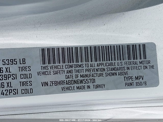 ZFBHRFAB0N6W55701 RAM Promaster City Cargo Van