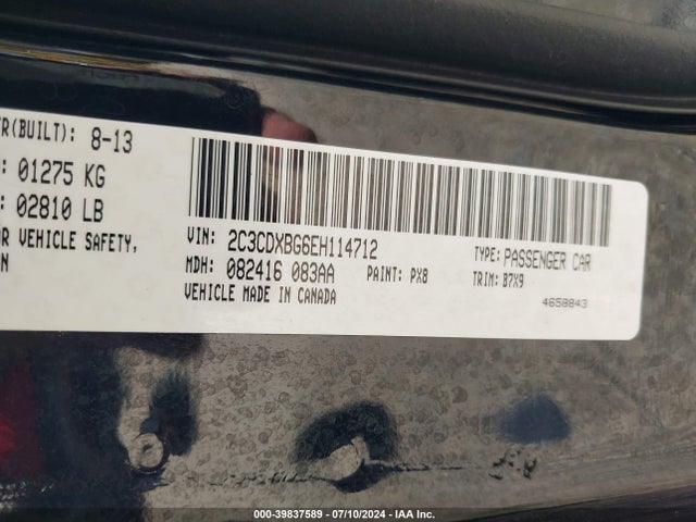 Dodge Charger Se 2014 2C3CDXBG6EH114712 Image 9