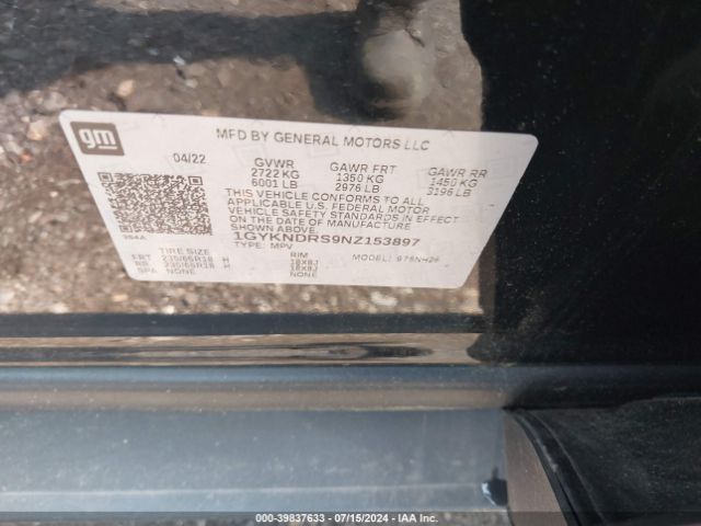 2022 CADILLAC XT5 1GYKNDRS9NZ153897 Photo 8