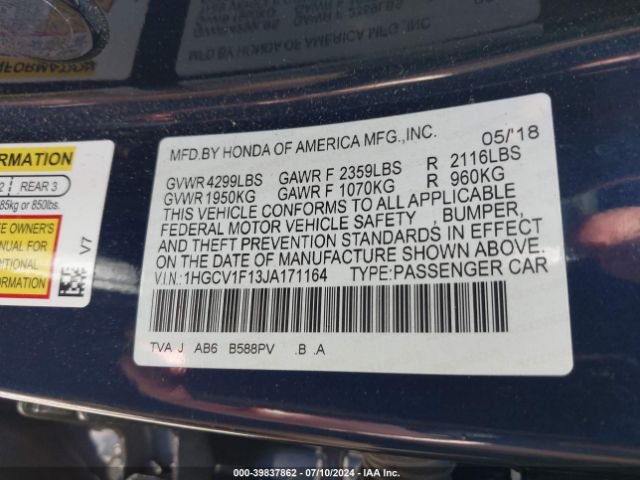 1HGCV1F13JA171164 Honda ACCORD LX