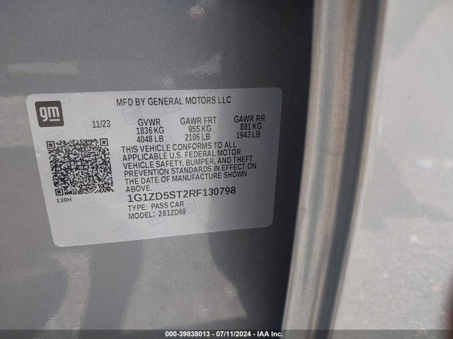 Chevrolet MALIBU LT 2024 1G1ZD5ST2RF130798 Image 9