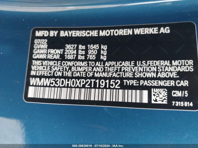 WMW53DH0XP2T19152 Mini Hardtop Cooper S