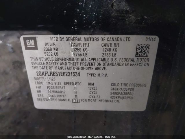 2GKFLRE31E6231534 GMC Terrain Sle-2
