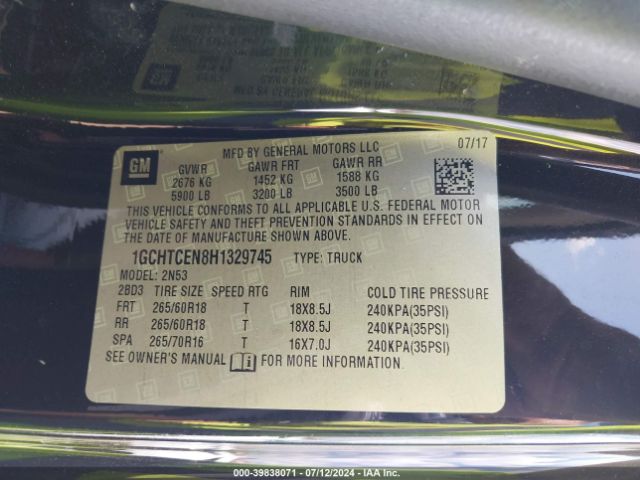 1GCHTCEN8H1329745 Chevrolet Colorado Lt