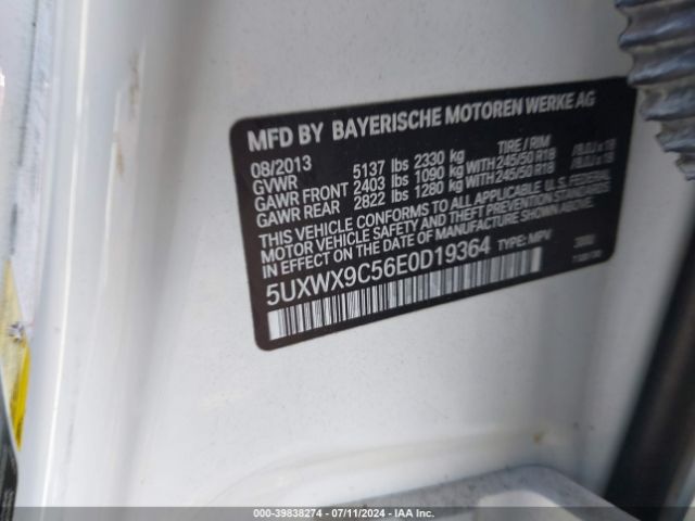 5UXWX9C56E0D19364 BMW X3 Xdrive28i