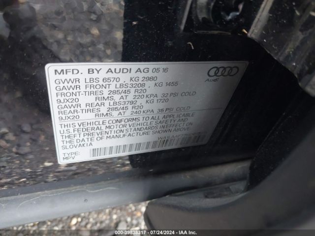 WA1LAAF77HD017218 Audi Q7 3.0t Premium