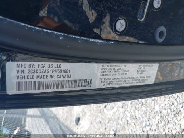 2C3CDZAG1PH601901 Dodge Challenger Sxt