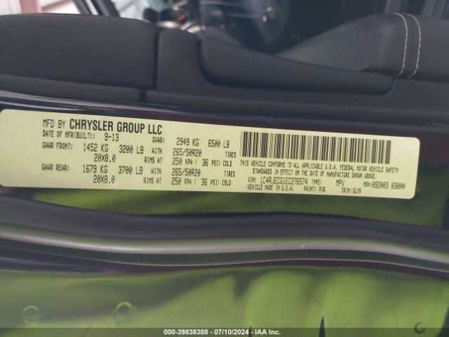 1C4RJECG1EC276574 Jeep Grand Cherokee Overland