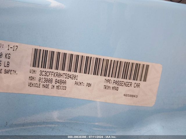 3C3CFFKR0HT594201 Fiat 500 POP