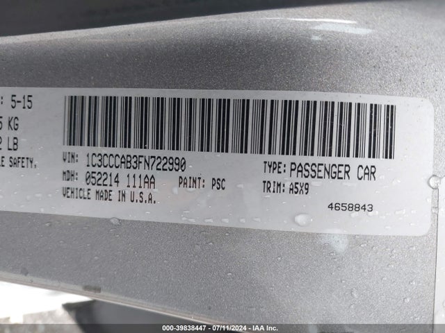 Chrysler 200 Limited 2015 1C3CCCAB3FN722990 Image 9