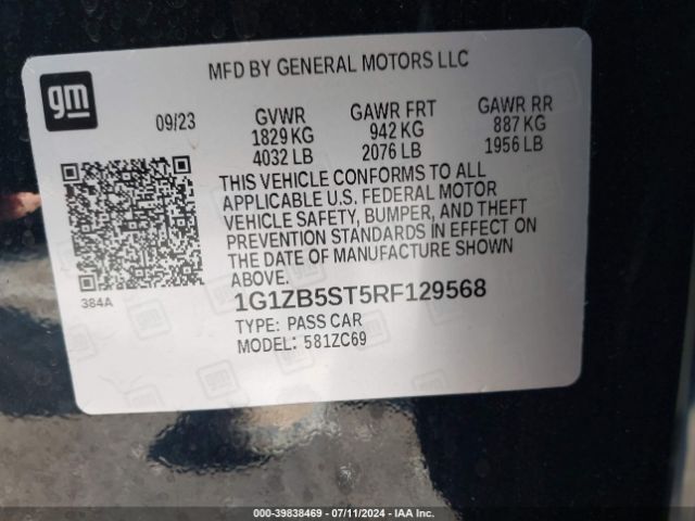 1G1ZB5ST5RF129568 Chevrolet MALIBU LS