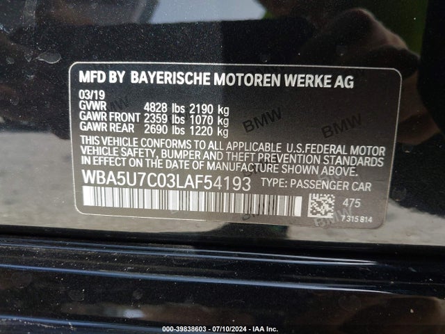 WBA5U7C03LAF54193 BMW 3 Series M340i
