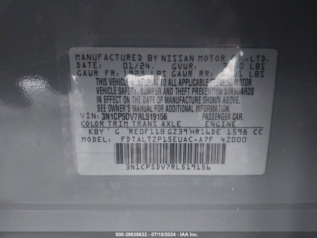 Nissan Kicks Sr Xtronic Cvt 2024 3N1CP5DV7RL519156 Image 9