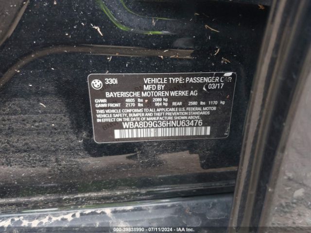 WBA8D9G36HNU63476 BMW 330i Xdrive