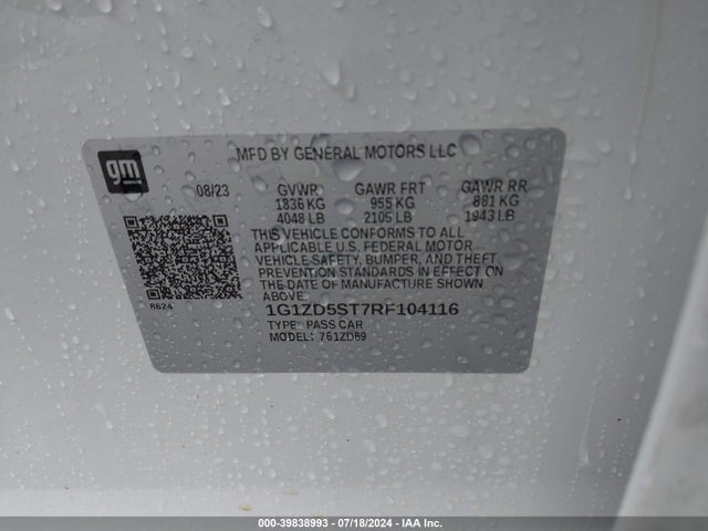 Chevrolet MALIBU LT 2024 1G1ZD5ST7RF104116 Image 9