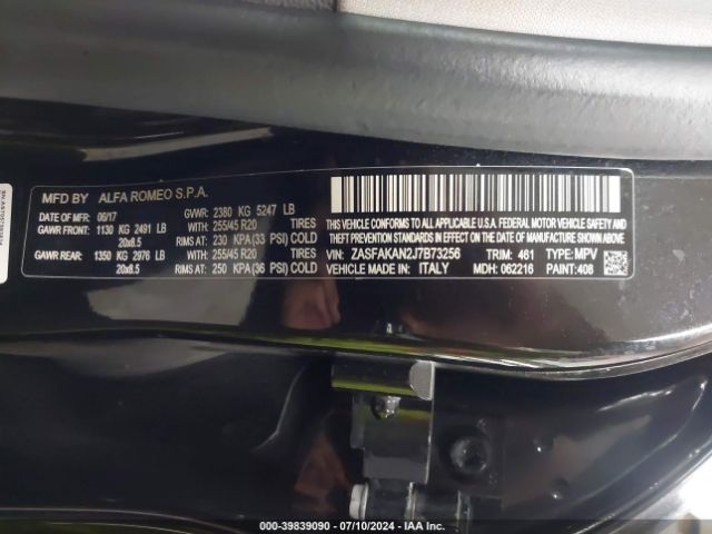 ZASFAKAN2J7B73256 Alfa Romeo Stelvio Awd