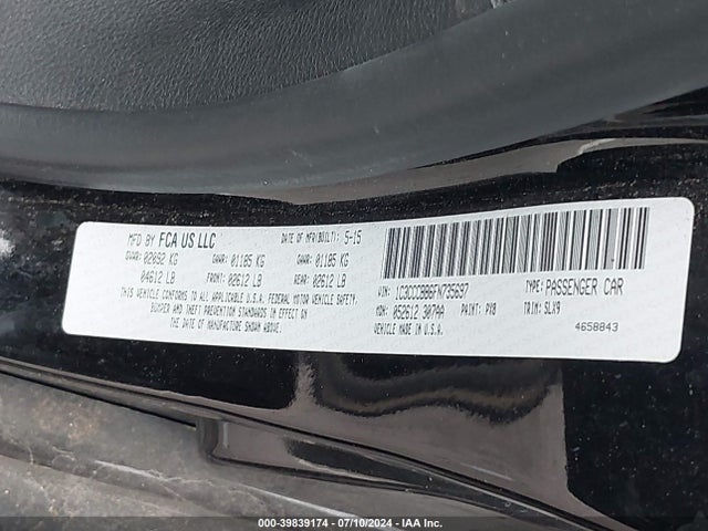 Chrysler 200 S 2015 1C3CCCBB6FN735697 Image 9