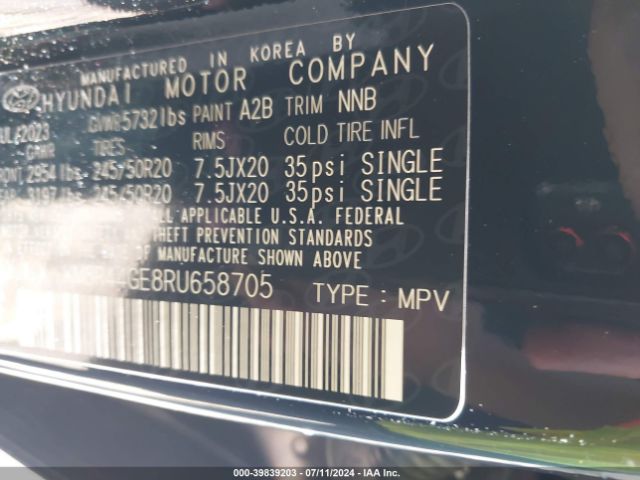 KM8R44GE8RU658705 Hyundai Palisade Sel