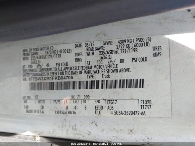 1FTSW3XM1FKB04706 Ford Transit-350