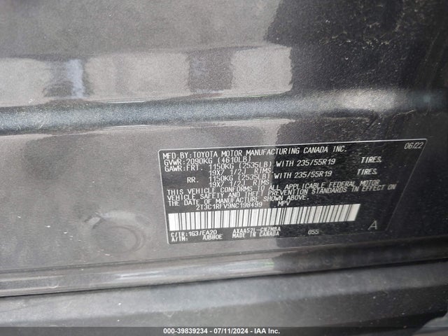 Toyota Rav4 Xle Premium 2022 2T3C1RFV9NC198499 Image 9