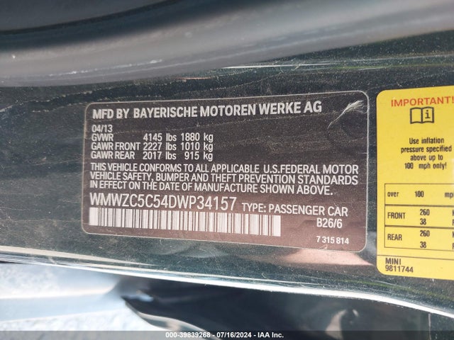 2013 MINI COUNTRYMAN WMWZC5C54DWP34157 Photo 8