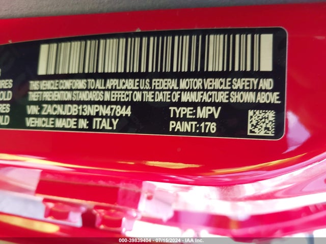 ZACNJDB13NPN47844 Jeep Renegade Latitude 4x4