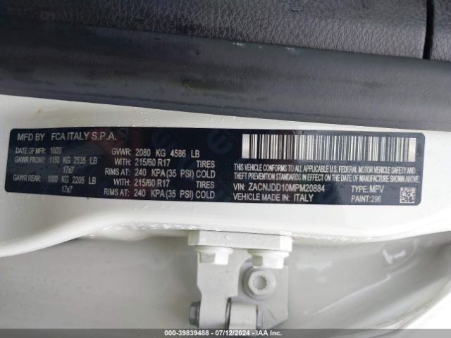 ZACNJDD10MPM20884 Jeep Renegade Limited 4x4