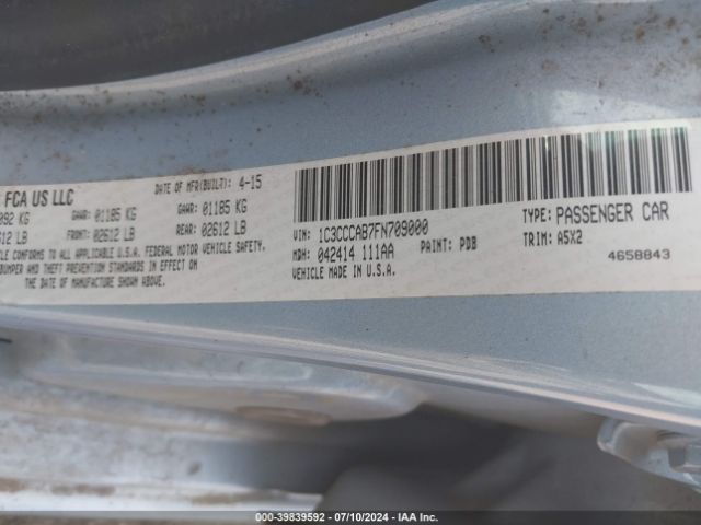 1C3CCCAB7FN709000 Chrysler 200 Limited