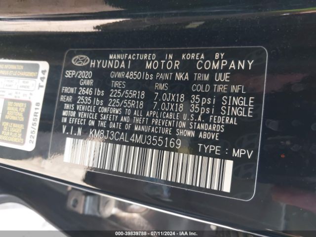 KM8J3CAL4MU355169 Hyundai Tucson Limited