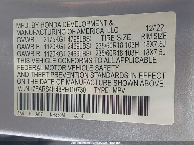 Honda Cr-v Ex Awd 2023 7FARS4H48PE010730 Image 9