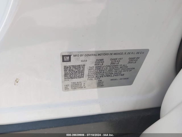 GMC Terrain Slt 2019 3GKALVEV9KL243748 Image 9