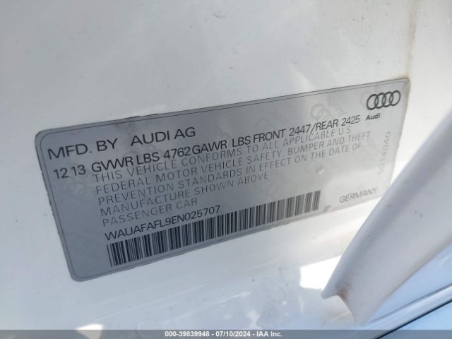 WAUAFAFL9EN025707 Audi A4 2.0t Premium