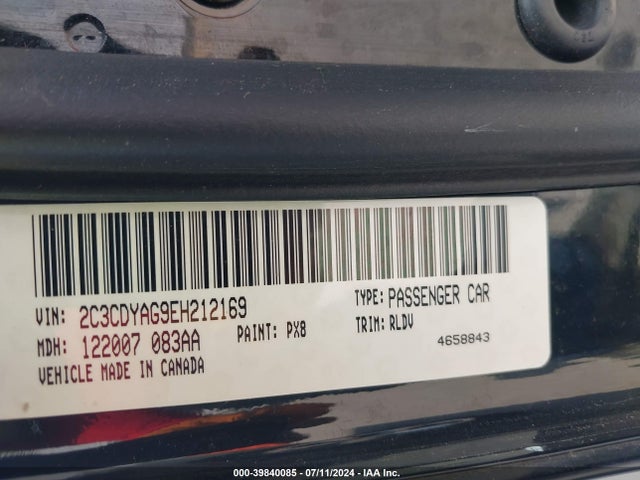 Dodge Challenger Rallye Redline 2014 2C3CDYAG9EH212169 Image 9