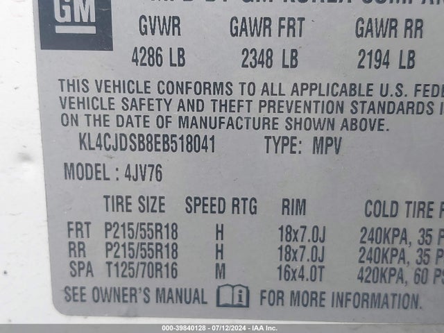 KL4CJDSB8EB518041 Buick Encore Premium