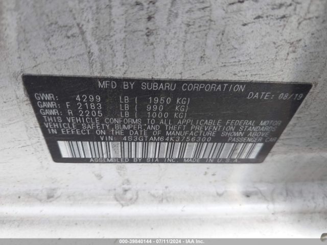 4S3GTAM64K3756300 Subaru Impreza 2.0i Sport
