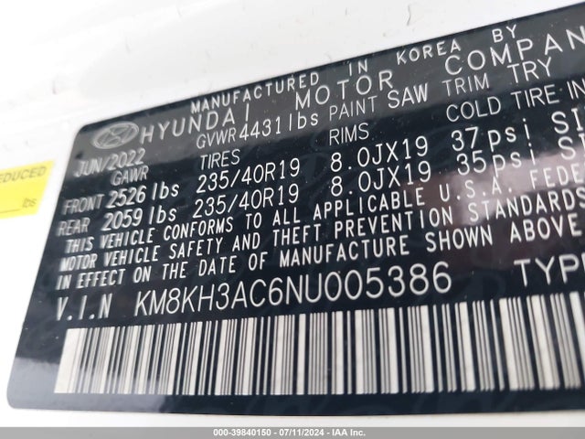 Hyundai KONA N 2022 KM8KH3AC6NU005386 Image 9