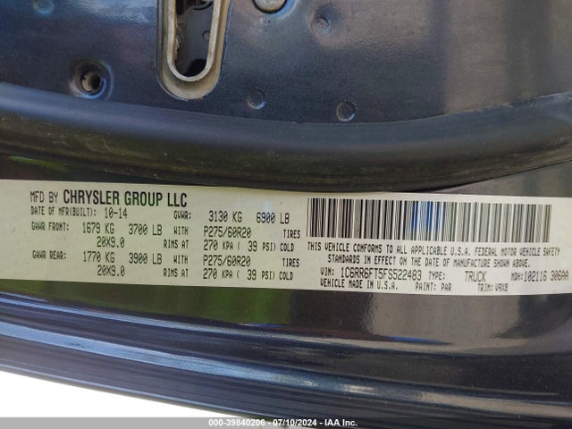RAM 1500 Express 2015 1C6RR6FT5FS522483 Image 9