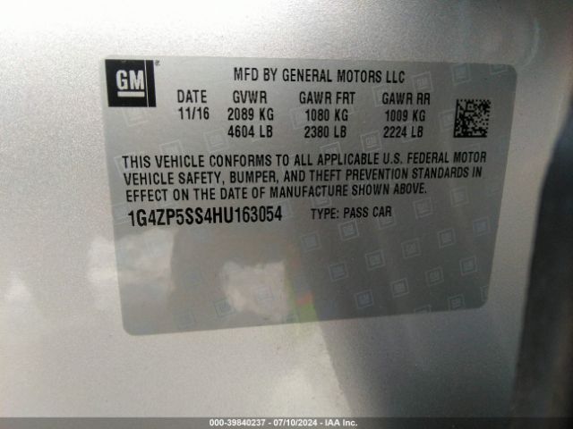 1G4ZP5SS4HU163054 Buick Lacrosse Essence