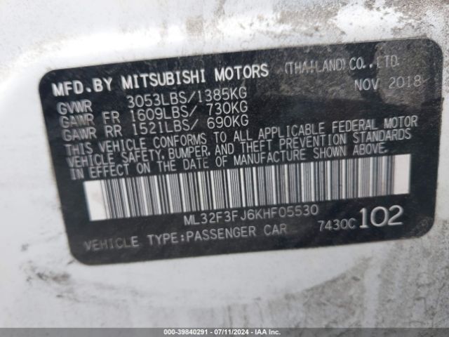 ML32F3FJ6KHF05530 Mitsubishi Mirage G4 Es